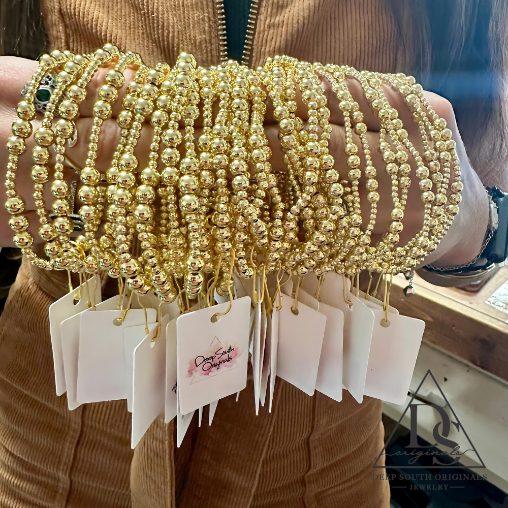 Golden Grace Beaded Bracelet