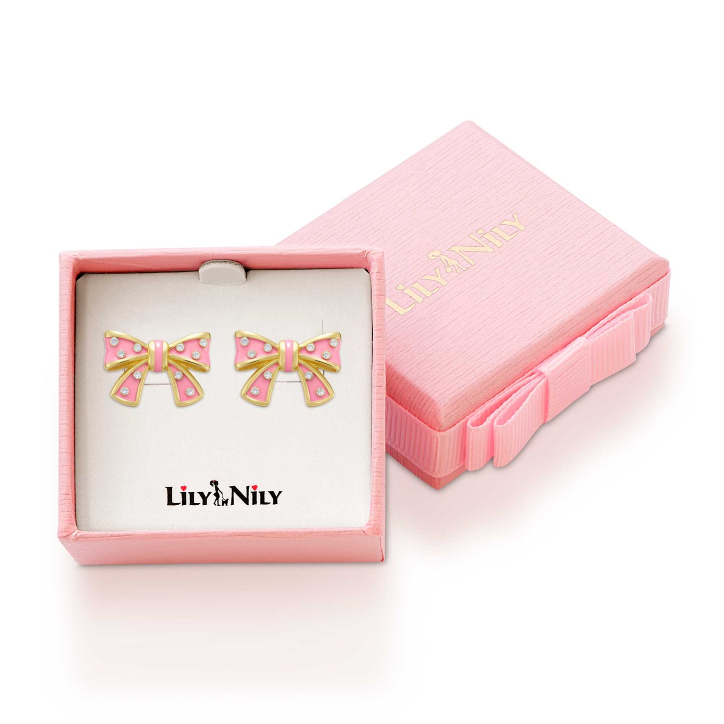 Pretty in Pink Bow Stud Earrings