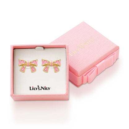 Pretty in Pink Bow Stud Earrings