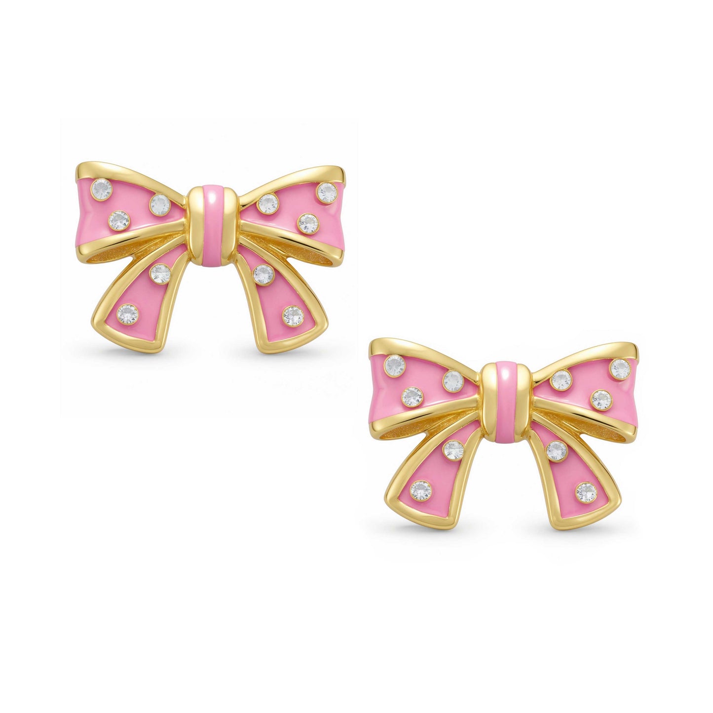 Pretty in Pink Bow Stud Earrings