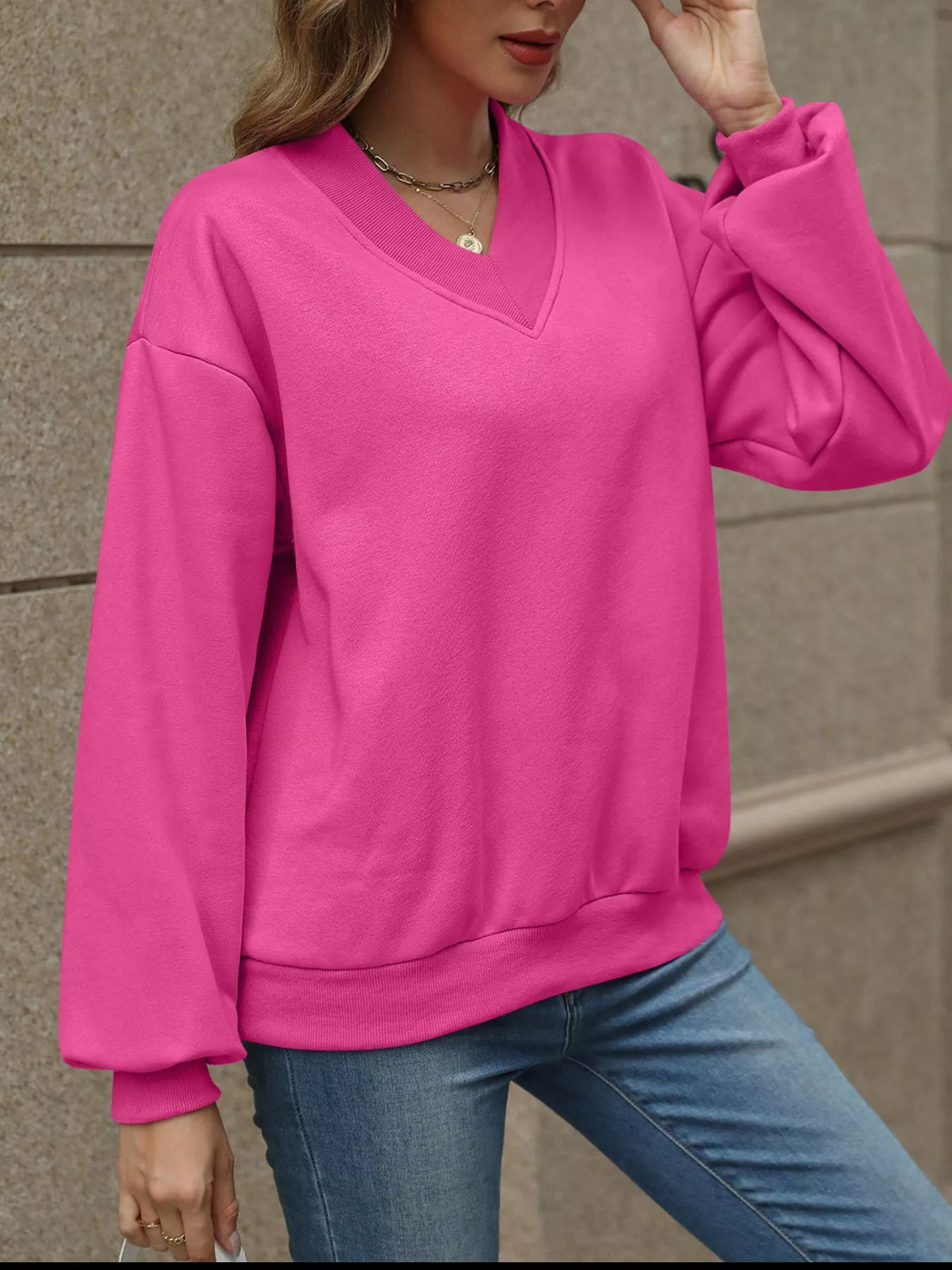 The Pink Pineapple Everyday V-Neck Sweatshirt